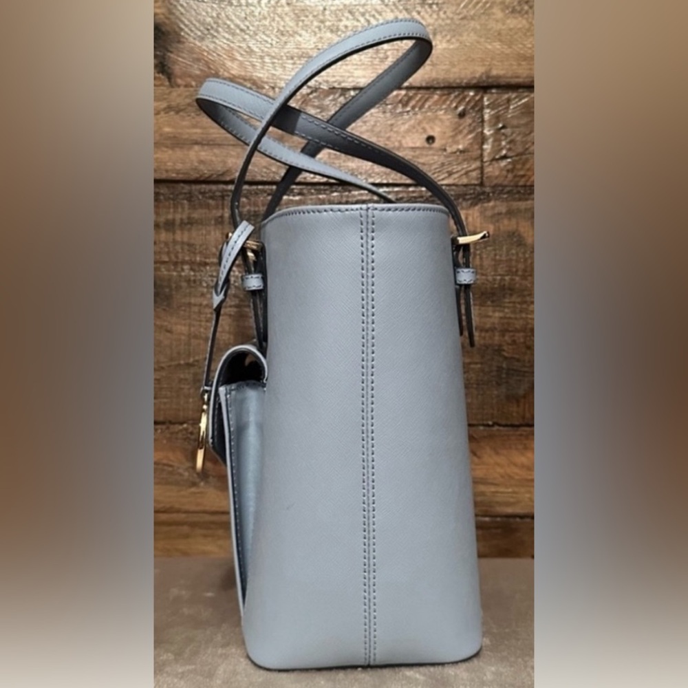 MICHAEL KORS Saffiano Sky Blue Tote Bag - Picture 8 of 10